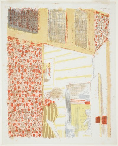 Interior with Pink Drapes III by Edouard Vuillard
